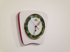 Horloge pendule formica BLANC FFR    VINTAGE     Années  50's 60's   dec5