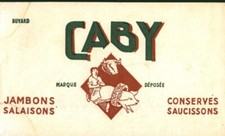 Buvard  vintage Caby jambons salaisons conserves saucissons