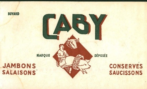 Buvard vintage caby jambons - caby,