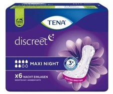 Tena Discreet Maxi Nuit Serviettes 6 Pièces Fabrication Allemande