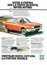PUBLICITE ADVERTISING 0217  1978  La Chrysler Simca 1307 /1308