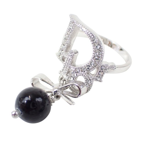 Bague dior motif ruban strass - bague,