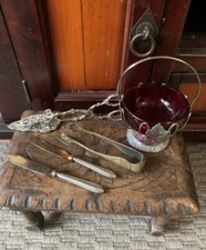 RARE ANCIEN ENSEMBLE SUCRIER - PINCE A SUCRE - CISEAU A TARTE - COUTEAUX BEURRE