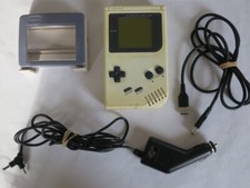 console Nintendo GAME BOY  FAT -  blanche / white   + loupe + cables  -- DMG-01