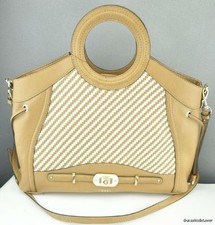 FREE Ship USA Handbag GUESS Mauritus Lg Ladies Camel Multi Authentic Chic