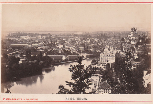 Thoune vue generale alpes 1880 - thoune,