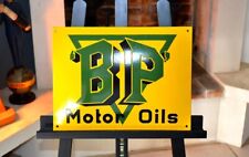 Plaque émaillée bombée BP motor oils  huile enamel sign emailschild