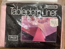Decor Home Fashions, Tablecloth Liner, 66” Round, Pink, Brand New