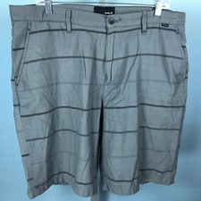 Mens Hurley Shorts 36 / 9.5” Drop Silver Gray Shimmer Gray Striped Board Shorts