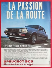 Publicité presse: Automobile PEUGEOT 505 La passion de la route - 505 GTI - 1984