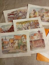 aquarelle paysage Alsace Pochette 6 Copies Gérard Meyer Imp. Brinkmann