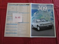 Pe.63 : PEUGEOT  dépliant 309