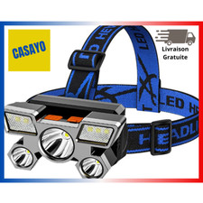 Lampe Frontale, Rechargeable, 5 LED 4 Modes Lumineuse Étanche,  Camping  Chasse