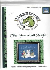 point de croix grille dragon de neige