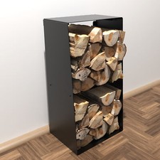 Étagère À Bois De Foyer Support En Bois Massif Revêtu Par Poudre Montage Mural