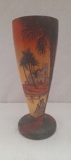 Vase signé Jem Orientaliste 30 cm Galle Daum Verre 