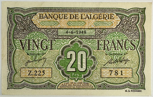 Algerie francs - -, 20
