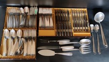 MENAGERE 115 COUVERTS ARGENT PLAQUE POINCON AF CROISSANT FRIONNET ART DECO