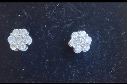 Boucles oreilles or gris - or,