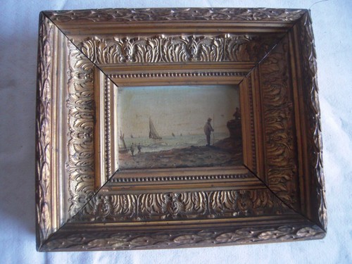 Huile sur bois ancienne - bois, "