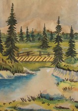 Tableau ancien aquarelle