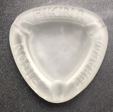 ANCIEN CENDRIER EN VERRE DEPOLI PUBLICITAIRE PICON PIKINA CURACAO CAFE BISTRO