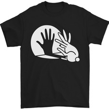 Lapin Main Ombre Drôle Silhouette T-Shirt 100% Coton