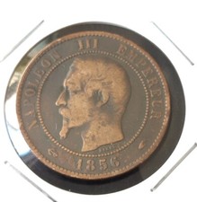 10 Cts / 1856 / Napoleon III / Tete non Laurée / A / Second Empire