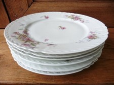 6 assiettes plates porcelaine
