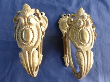 2 embrasses rideaux ancienne décoration laiton doré noeuds hauteur 20 cm