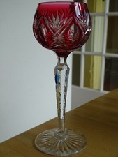 VAL ST LAMBERT ANCIEN VERRE A VIN ROEMER CRISTAL MODELE BOURGET ROUGE 19,5 cm