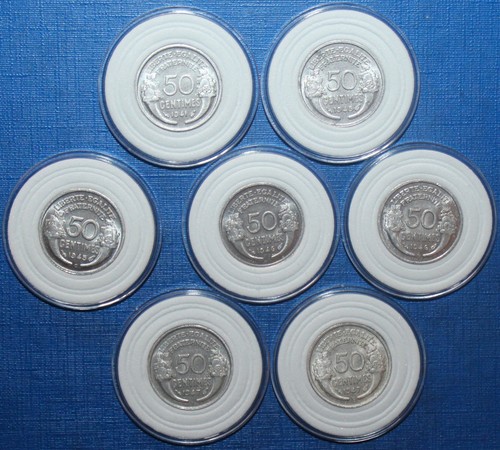 Lot série 7 - x, centimes