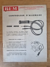 document technique Automobile " contrôleur d'allumage BEM 4010 " M. MULLER PARIS