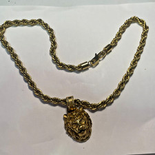 Collier Chaîne Guess Vintage En plaqué dore pendentif tête de lion