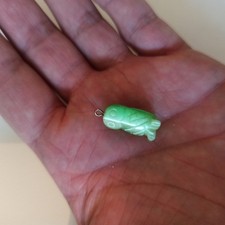 Hibou vert pendentif pierre de