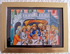 CADRE Gravure avec une Etonnante Réalisation de la Cène Jérusalem par BOUCICAUT