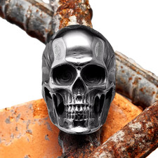 BAGUE TETE DE MORT CHEVALIERE HOMME EN CRANE DOMINATEUR GOT PUNK HARLEY ROCK ☠️