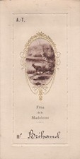 COLLECTION VIEUX PAPIER   MENU   FETE DE LA MADELEINE DECOR MEDAILLON BICHE 1930