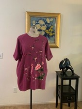 PEACOCK WAYS Embroidered Tunic Blouse