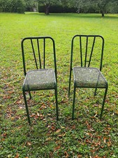 Lot de 2 chaises anciennes en métal /bistrot Ancien/deco bistrot/Old Bar Chairs