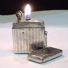 Briquet ancien FLAMIDOR PARIS Argent Solid Silver Lighter Feuerzeug Accendino