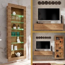 NOUVEAU komodee COMO Ensemble de meubles TV, Chêne, Vitrine LED Porte Étagères