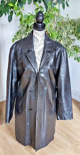 Superbe manteau cuir noir - superbe,
