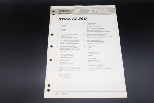Stihl 350 ts350 - ts, liste