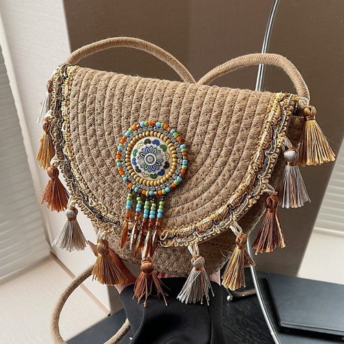 Bohémien perlé frange - frange, sac