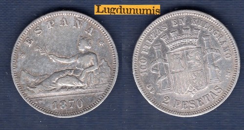 Espagne pesetas 1870 iv - 2,