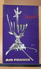 affiche Air France Israël Georges Mathieu - originale