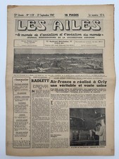 Hebdo Les Ailes 1947 Aéronautique Avion Air France Orly 16 Pages. Très Bon État
