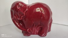 Tirelire à casser en faïence grand éléphant rouge