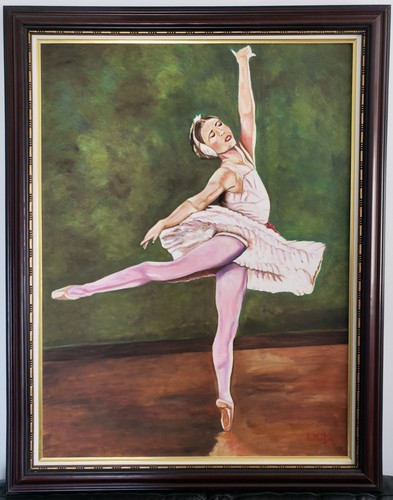 Peinture huile avec cadre - l'huile,